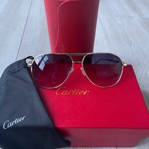 Cartier Gold Frame Sunglasses with Black Lenses